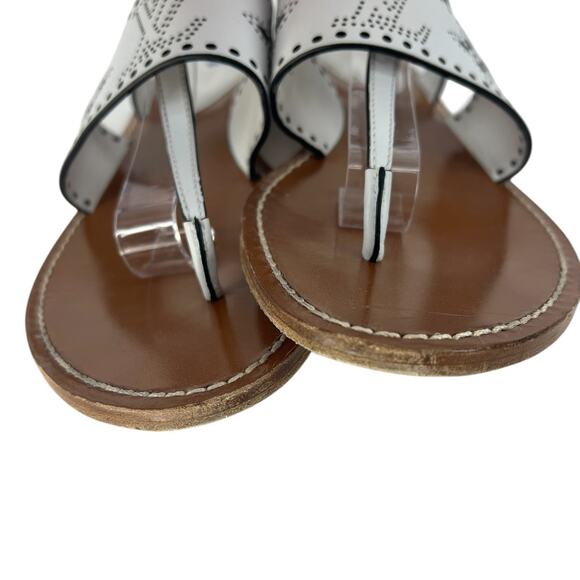 Louis Vuitton Horizon Perforated Leather Flat Sandals in White - Picture 8 of 16